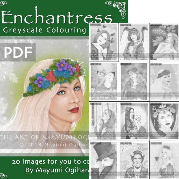Enchantress Greyscale Colouring Book